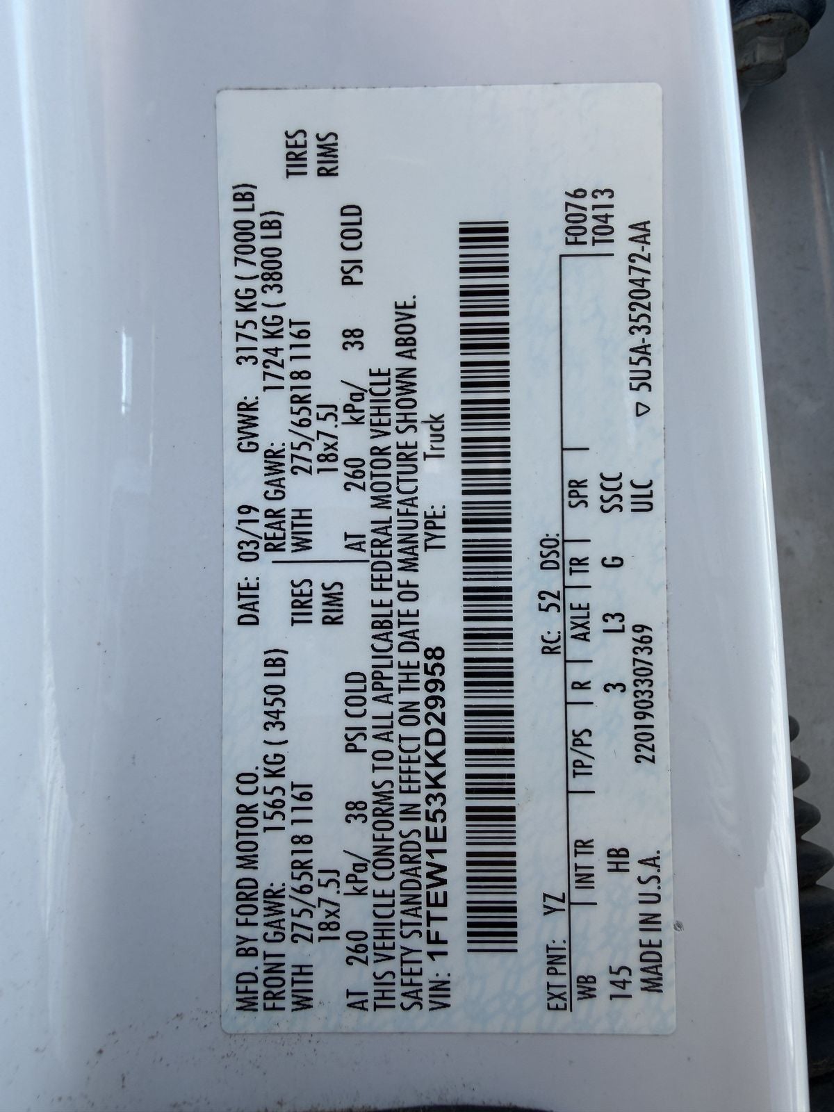 2019 Ford F-150 Lariat