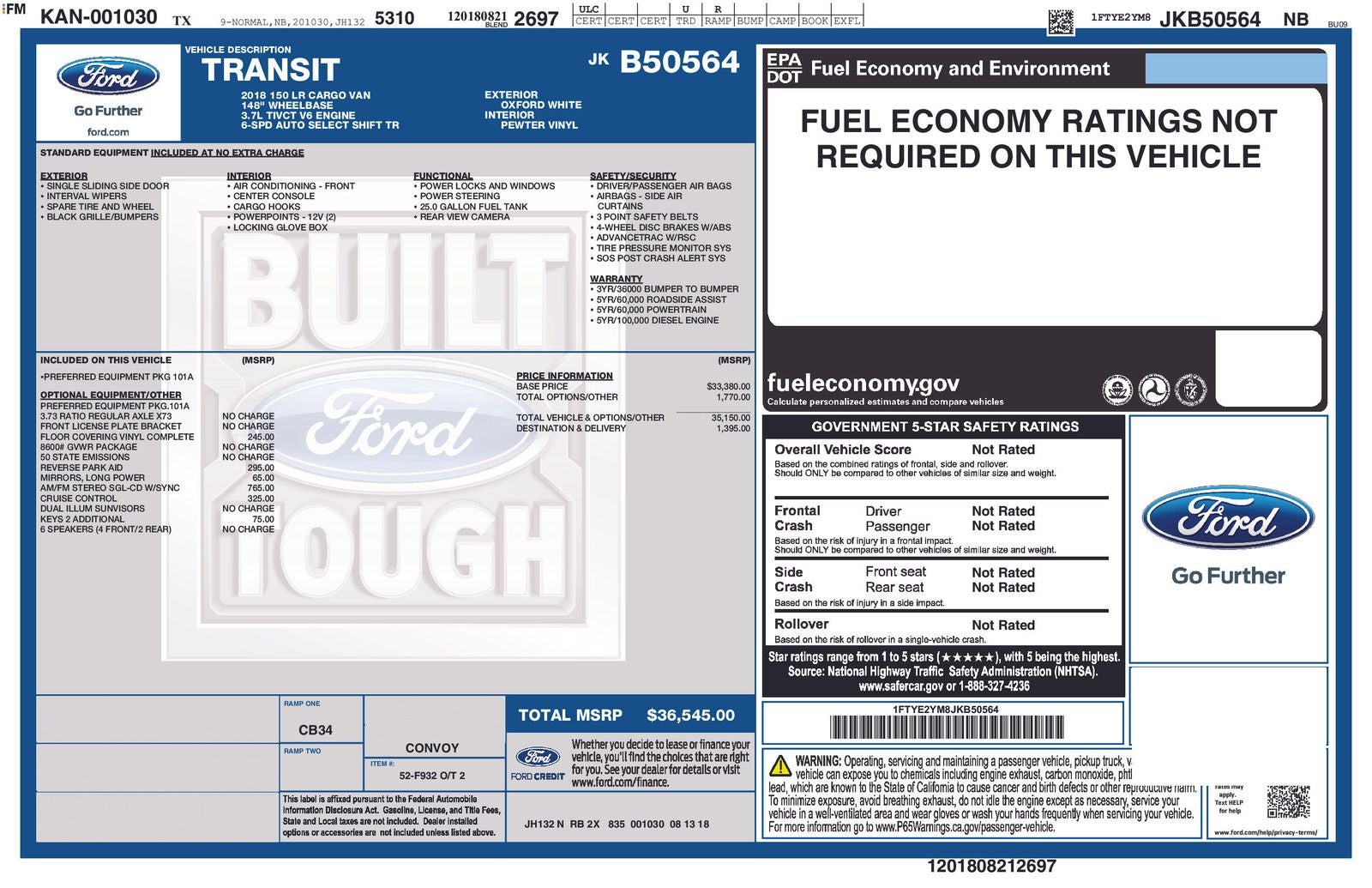 2018 Ford Transit-150 Base