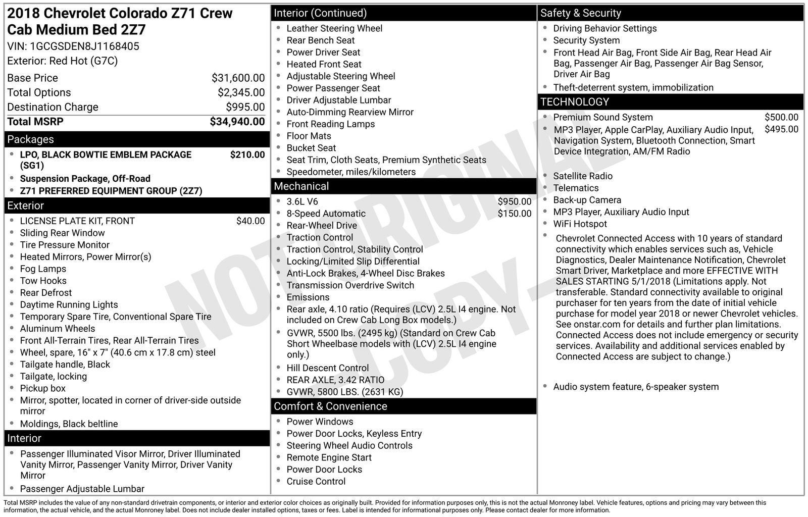 2018 Chevrolet Colorado Z71