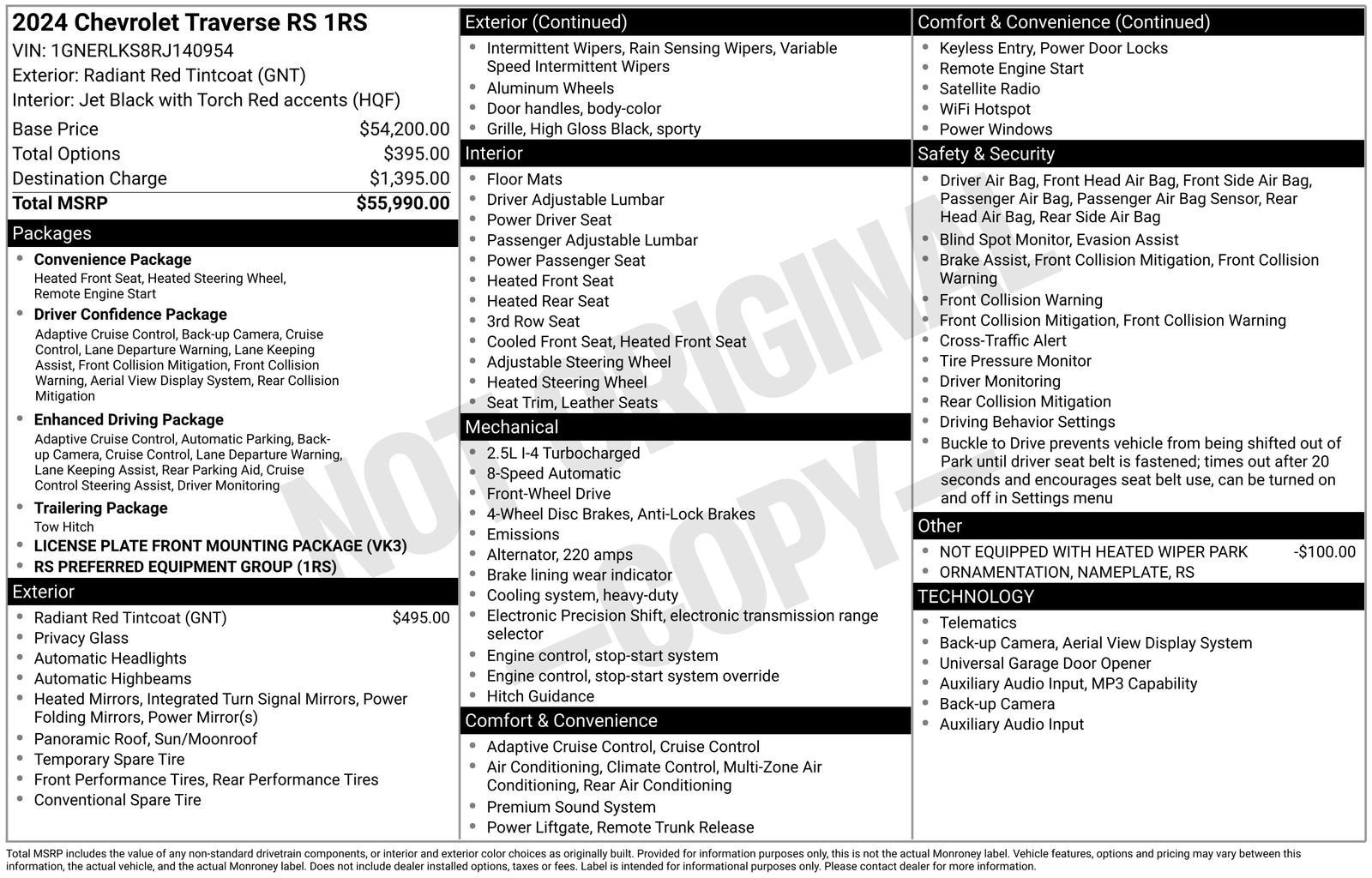 2024 Chevrolet Traverse RS