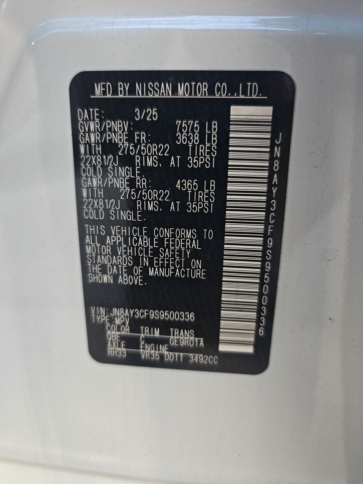 2025 Nissan Armada Platinum Reserve