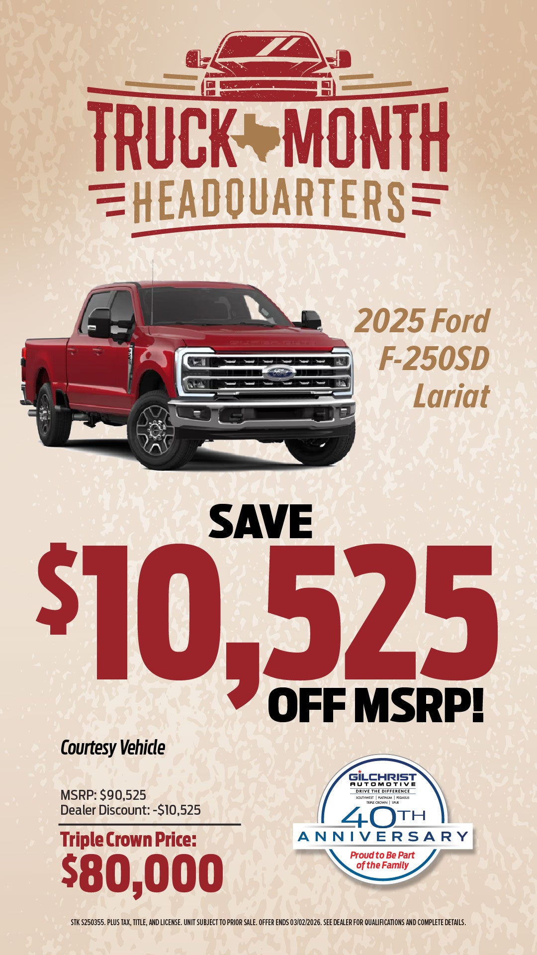 Save $10,525 Off MSRP on 2025 Ford F-250 Super Duty Lariat!